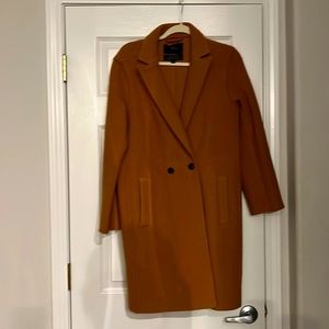 Gold/marigold color wool unlined coat